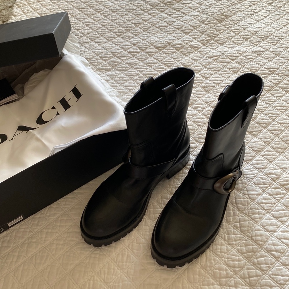 Coach Leightonbte leather black Boots